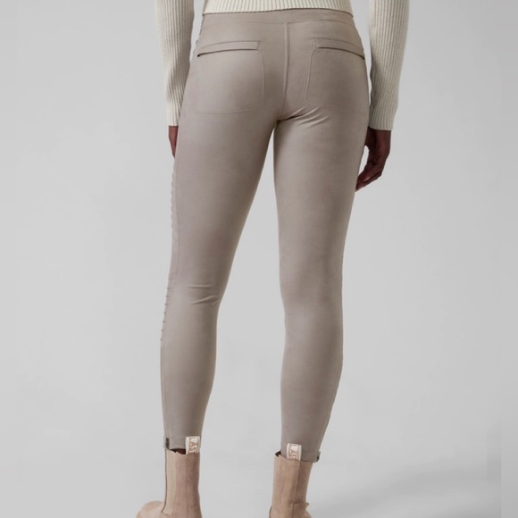 Athleta Delancey Gleam Moto Tight Shine Leggings Bluff Grey Large - Picture 3 of 10